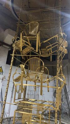 Máquina de revestimento a vácuo PVD para chapas de aço inoxidável, linha de produção de revestimento espelhado decorativo dourado para elevadores