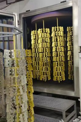 Máquina de Revestimento a Vácuo PVD para Azulejos de Piso com Pratos Decorativos, Cor Dourada / Máquina de Revestimento Cerâmico