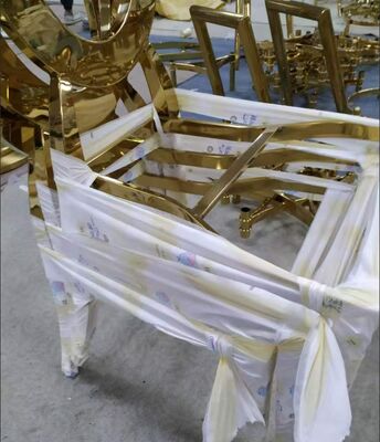 Borda de Cadeira com Revestimento a Vácuo PVD Dourado Escovado com Propriedades Anti-Impressão Digital e Resistente à Corrosão