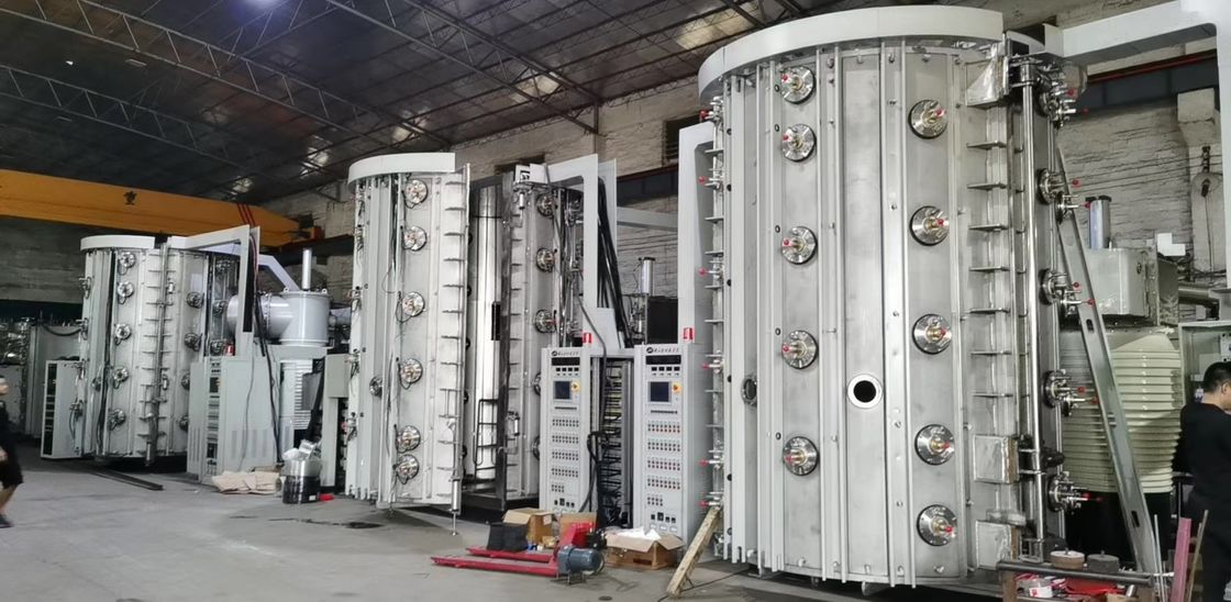 Máquina de revestimento óptico profissional de vácuo PVD personalizada Sistema de deposição de pulverização de visão traseira