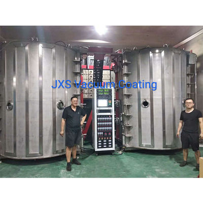 Bom preço. Máquina de revestimento Titanium do vácuo PVD do si dobro a rendimento elevado das câmaras para as peças de aço inoxidável pequenas do hardware dos SS on-line